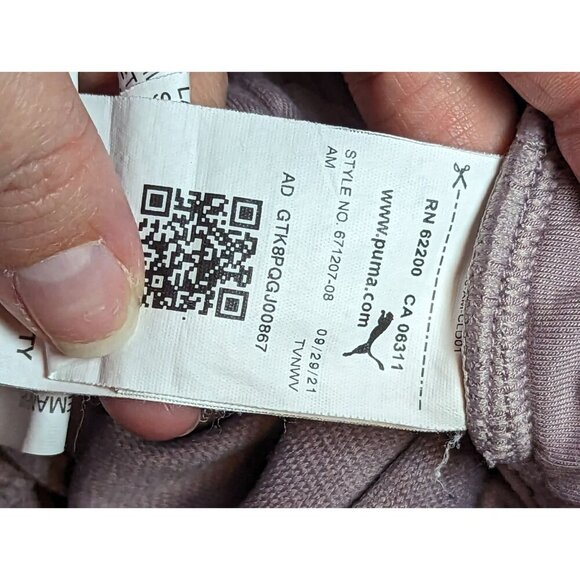 Puma Women's Size Small Dusty Purple Ankle Tight Joggers With Drawstring - Picture 10 of 16